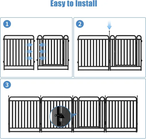 Miniatura 7 de Corralito para perros versión gruesa, vallas de 32 pulgadas para el patio, corral portátil para perros grandes, medianos y pequeños, parque