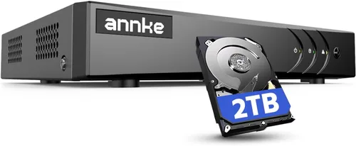 ANNKE Grabadora de video de seguridad de 5MP Lite de 16 canales con detección de inteligencia artificial humana/vehículo y disco duro de 2 TB, DVR