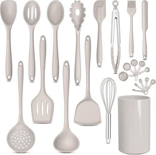 Miniatura 12 de E-far Juego de 10 utensilios de cocina de silicona, juego de utensilios de cocina resistentes al calor para utensilios de cocina antiadherentes