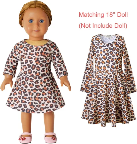 Miniatura 6 de Perfashion Vestidos a juego para niñas y muñecas sin mangas/manga larga, acampanados, faldas de fiesta de unicornio