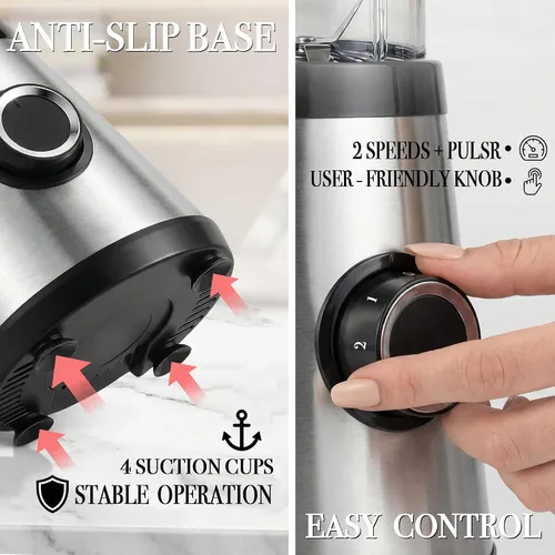 Miniatura 6 de Batidora personal portátil y procesador de alimentos, taza de viaje de 20 onzas con tapa para llevar, para batidos, batidos, frutas congeladas