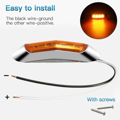 Miniatura 3 de ALFU 40 luces LED indicadoras laterales de 20 ámbar+20 rojas DC12 V-24 V, luces LED intermitentes para remolques, luces delanteras y traseras