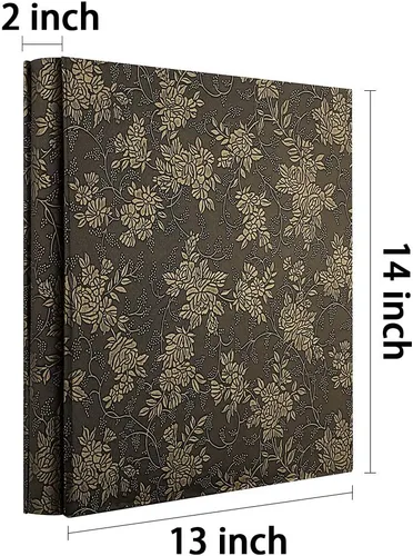 Miniatura 5 de Vienrose - Álbum de fotos 4x6 con 600 bolsillos, libro de fotos grande, funda de cuero sintético PU para álbum de boda, bebé, graduación Bronce