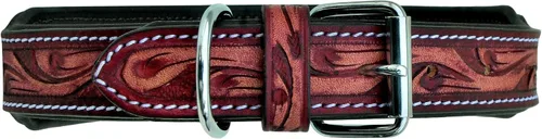Miniatura 4 de Affilare Collar de cuero para perro, estilo occidental, resistente, hecho a mano, ajustable, acolchado, suave para cachorros y perros grandes
