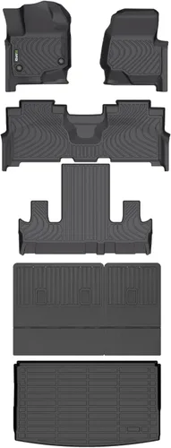 Miniatura 19 de HAFIDI® - Tapetes para auto con almacenamiento debajo del asiento, para todo clima, antideslizantes, de elastómero termoplástico, para la primera