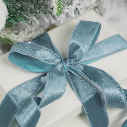 Miniatura 4 de MEEDEE Cinta de terciopelo azul de 1.5 pulgadas, 25 yardas, terciopelo triturado para árbol de Navidad, coronas, lazos
