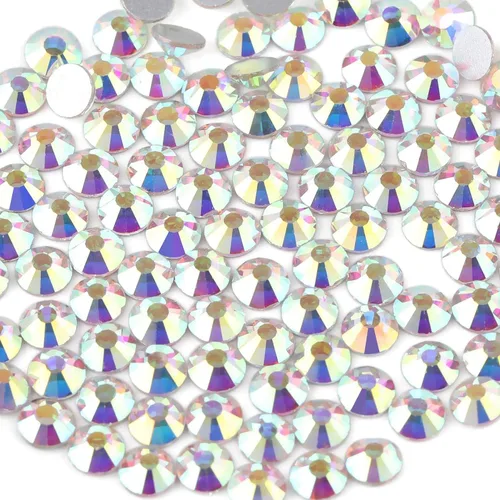 Miniatura 34 de Beadsland 1440 diamantes de imitación de cristal con parte trasera plana, gemas redondas, ámbar, SS3, 0.047-0.055 in