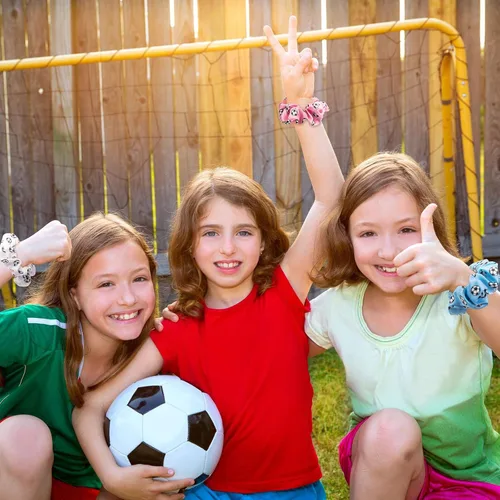 Miniatura 3 de Syhood 16 coleteros para el pelo de fútbol 2026, bandas elásticas para el pelo de fútbol, bandas deportivas para coleta, accesorios de regalo
