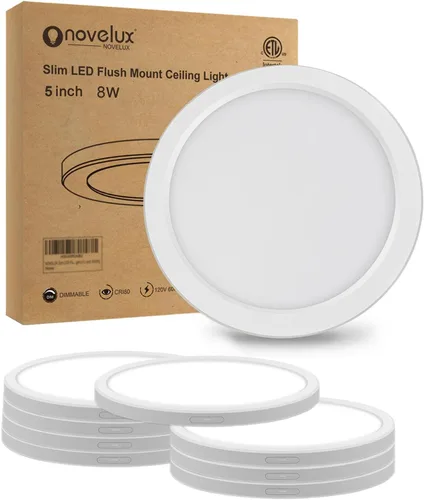Miniatura 11 de Lámparas de techo de montaje empotrado de 7 pulgadas con certificación ETL, 12 W, 1200 lúmenes, regulable, luz de techo LED redonda ultrafina