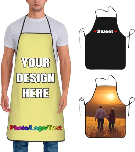 Miniatura 26 de Delantal de chef personalizado para hombres y mujeres, para cocinar, con nombre, logotipo, foto, regalos de cocina para familiares y amigos