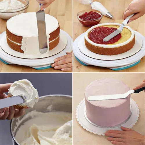 Miniatura 4 de ECYC Espátula de glaseado offset de 8 pulgadas DIY pastel crema pastel offset esparcidor fondant herramienta de pastelería A02: Desplazamiento