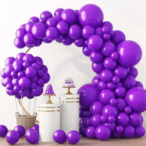 Miniatura 50 de Rubfac - Globos azul rey, 129 unidades, diferentes tamaños, 18, 12, 10 y 5 pulgadas para arco de guirnalda, decoración de cumpleaños azul, baby Azul