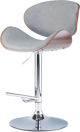 Miniatura 20 de SIMPLIHOME Marana - Taburete de bar giratorio ajustable, altura del asiento de 37 a 45 pulgadas, taburete tapizado en piel sintética vegana negra