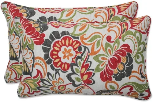 Miniatura 42 de Pillow Perfect - Cojines decorativos para interiores/exteriores con flores brillantes, 2 unidades, lumbares - 16.5 x 24.5 pulgadas, verde/rojo Zoe
