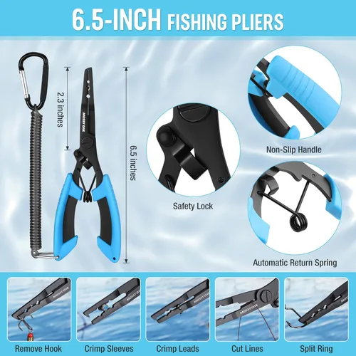 Miniatura 4 de Mossy Oak Fishing Tools Kit- Fishing Plier, Fish Lip Gripper, Multifunctional Fishing Hook Remover with Lanyards Sheath, Saltwater Resistant Fishing
