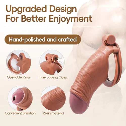 Miniatura 3 de Jaula de castidad masculina, dispositivos de castidad para hombres, jaula de resina de nailon, soporte de jaula de castidad, cinturón para adultos