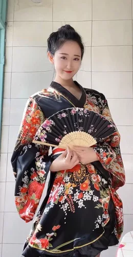 Miniatura 4 de Elibelle Juego de calcetines de seda plegables de seda para mujer, estilo kimono de anime japonés