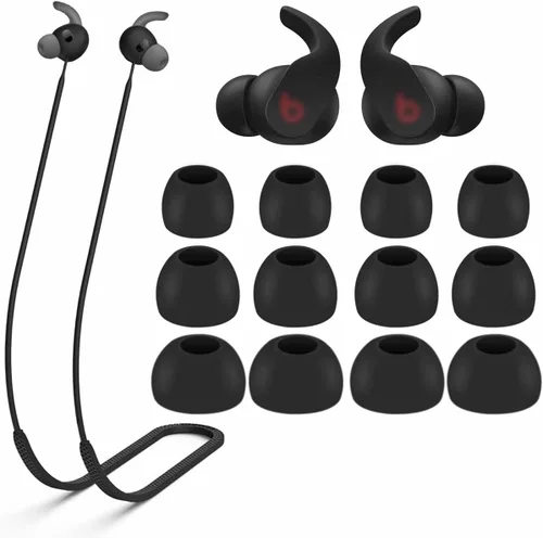 Kit de puntas para las orejas de correa compatible con Beats Fit Pro, cordón de silicona suave antipérdida, cordón para el cuello, cordón de