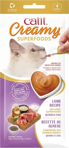 Miniatura 10 de Catit Creamy Superfood Lickable Cat Treat - Golosina hidratante y saludable para gatos de todas las edades, surtido, paquete de 8