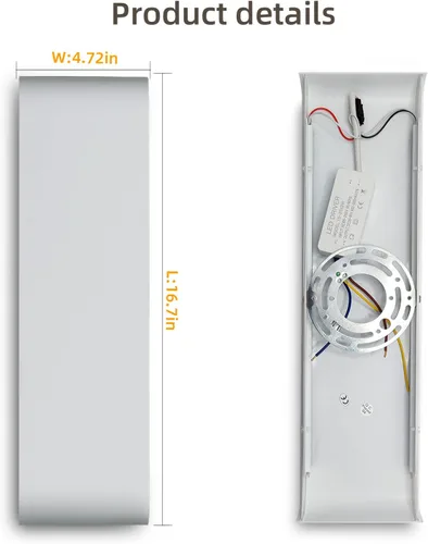 Miniatura 4 de KICAAO Juego de 2 apliques de pared modernos de 15.7 pulgadas en blanco, luz de tocador interior de 20W LED para arriba y abajo para iluminación