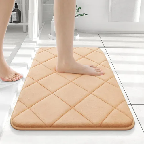 OLANLY Tapete de baño de espuma viscoelástica de 24 x 16 pulgadas, ultra suave y absorbente, lavable a máquina, cómodo tapete de baño para suelo de