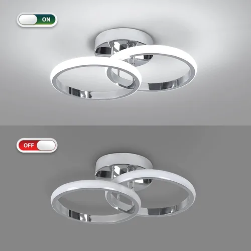 Miniatura 6 de CANEOE Lámparas de Techo LED Redondas Modernas, 6000K Blanco Frío, Lámparas de Techo para Pasillo, Luces de Techo Cerca del Techo para Baño