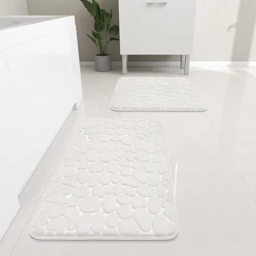 Miniatura 20 de YIHOUSE Juego de 2 tapetes de baño de espuma viscoelástica, antideslizantes, absorbentes de agua, lavables, para fregadero, inodoro y suelo Negro
