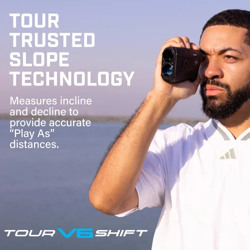 Miniatura 5 de Bushnell Golf Tour V6 Shift Laser Rangefinder with Slope Compensation, 1300-Yard Range, Flag Lock Vibration, Magnetic Cart Mount, 6X Magnification