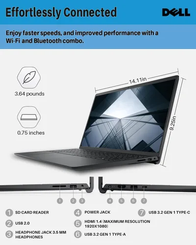 Miniatura 6 de Dell Inspiron 15 3530 - Laptop empresarial, licencia de por vida de Microsoft Office y Windows 11 Pro, pantalla táctil FHD de 15.6", Intel 10-Core