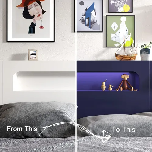 Miniatura 6 de Decotalk Papel tapiz de 30 x 120 pulgadas, tipo despegar y pegar, azul oscuro, adhesivo, para paredes, dormitorio o armarios, se puede retirar
