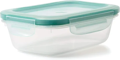 Miniatura 14 de OXO Good Grips Recipiente de Almacenamiento de Alimentos de Vidrio Rectangular con Sello Inteligente de 3.5 Tazas, Transparente (Paquete de 2)