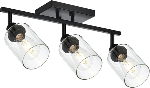 Miniatura 11 de Lámpara de tocador de 4 luces para baño en acabado de níquel cepillado, lámpara clásica con cabezal de luz giratoria, lámpara de techo de metal