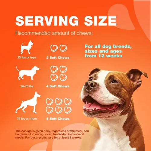 Miniatura 8 de Glucosamina para perros - Suplemento articular para perros - Glucosamina condroitina - 180 masticables para la movilidad para el cuidado