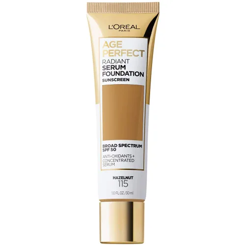 Miniatura 22 de L'Oreal Paris Age Perfect Base de suero radiante con SPF 50, Rosa Miel, 1 fl. oz. Rosa (honey rose)