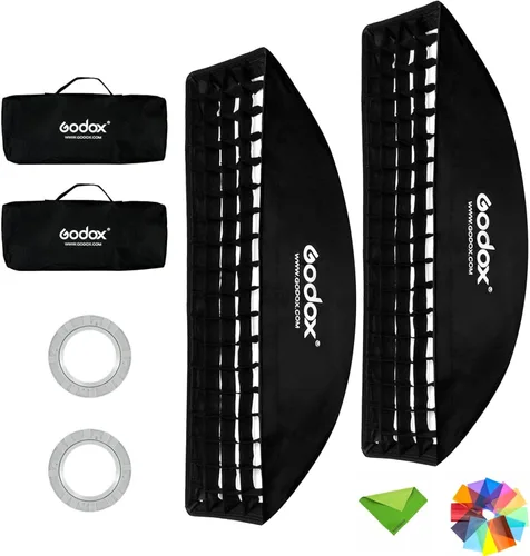 Miniatura 6 de Godox - Tira de panal de abeja de 9 x 35 pulgadas / 8.7 x 35.4 in, caja de luz de rejilla de luz y montaje Bowens Speedring Bowens para estudio