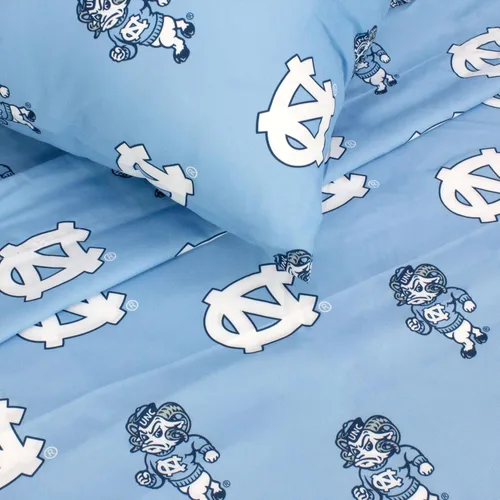 Miniatura 2 de College Covers Everything Comfy North Carolina Tar Heels - Juego de sábanas de 3 piezas, tamaño individual, fondo del color del equipo, 1 sábana