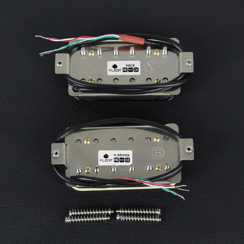 Miniatura 4 de FLEOR Pastillas de Guitarra Humbucker de Alto Rendimiento Alnico 5 Zebra de Cuello y Puente Juego Cebra