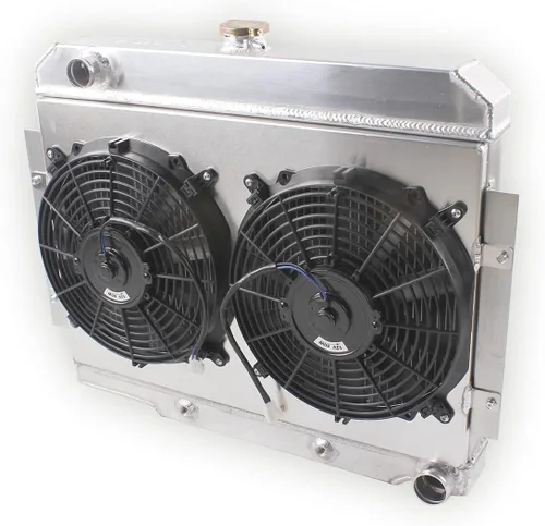 Radiador de enfriamiento de aluminio de alto rendimiento de 3 filas con núcleo de rendimiento con carcasa de ventilador (2x30.5 cm de diámetro) para