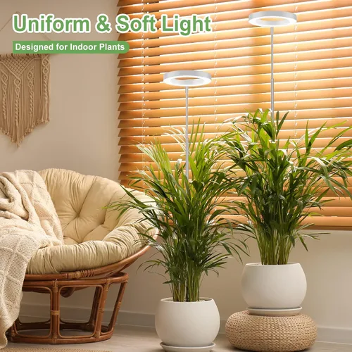 Miniatura 6 de LBW - Luces de cultivo para plantas de interior, luz de plantas de espectro completo de 144 LEDs, lámpara grande para plantas con 4 niveles Blanco