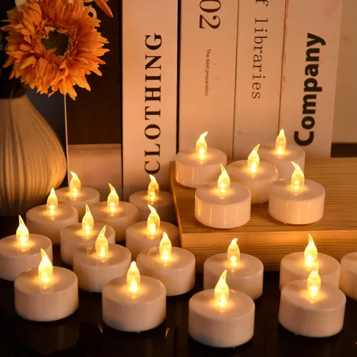 Miniatura 7 de Vela de té, paquete de 150 velas LED sin llama, parpadeantes, color rojo, más de 200 horas, velas de té alimentadas por batería. Ideal para fiestas