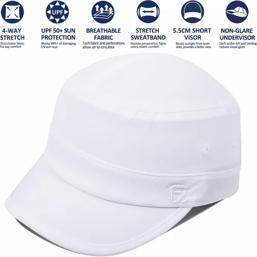 Miniatura 2 de GADIEMKENSD Gorra de ejército elástica Cadete Militar Sombreros Top Plano Gorra de Béisbol Corto Bill Transpirable