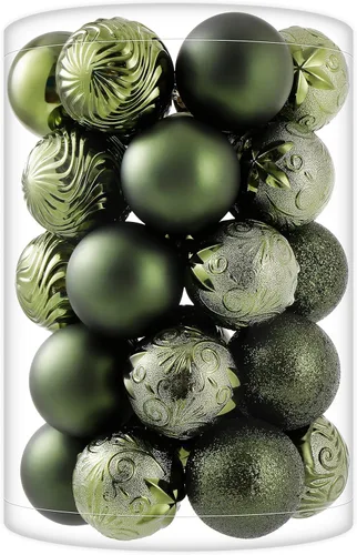 Miniatura 28 de 34 piezas Adornos de bola de Navidad azul bebé irrompibles de plástico para árbol de Navidad, decoraciones para fiesta de Navidad, oficina en casa