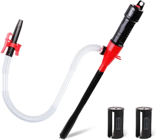 SEDY Bomba manual eléctrica, bomba de transferencia portátil con batería, extractor de líquido de sifón multiusos para gasolina, diesel, combustible