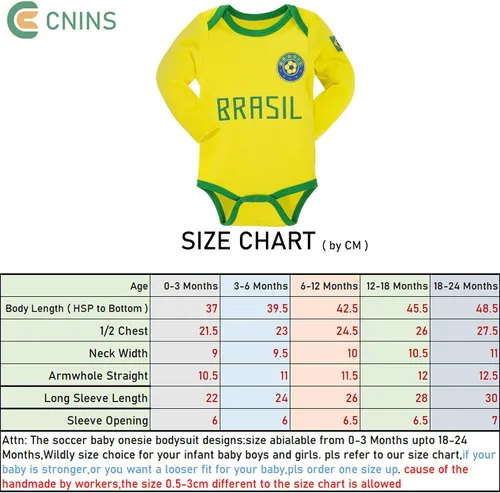 Miniatura 13 de Cnins Body deportivo para bebé, de manga larga, con temática de fútbol, unisex, para bebés de 0 a 18 meses