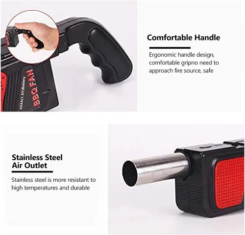 Miniatura 5 de Soplador de aire eléctrico portátil de mano para barbacoa Herramienta de fuelle de fuego Electricidad Ventilador de barbacoa al aire libre Picnic