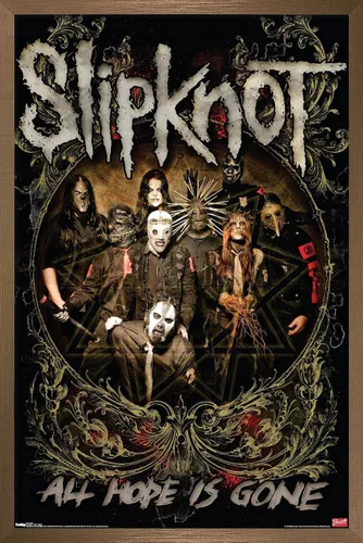 Miniatura 15 de Trends International Slipknot - Póster de pared de Hope Is Gone, 14.725 x 22.375 pulgadas, versión enmarcada de madera de granero