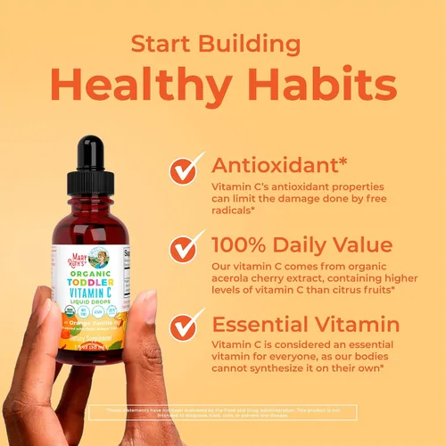Miniatura 5 de MaryRuth Organics Gotas de vitamina C para niños pequeños Gotas líquidas orgánicas de vitamina C USDA para niños pequeños Edades de 1 a 3 años