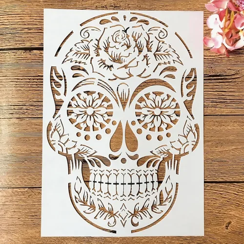 Miniatura 12 de TIAMECH Plantilla de cámara 3D reutilizable A4 para pintar, plantilla de capas de cámara digital de mandala, arte de pared de bricolaje, muebles
