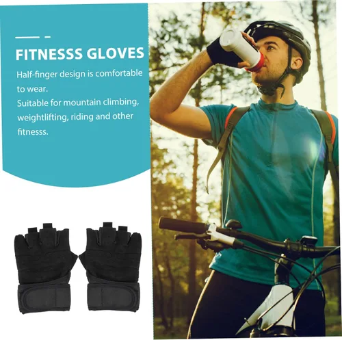 Miniatura 7 de BESPORTBLE 1 par de guantes deportivos para hombre, guantes de entrenamiento al aire libre, guantes de mano para hombres guantes de entrenamiento