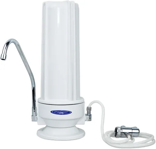 Crystal Quest Sistema de filtro de agua de encimera de fluoruro único Blanco